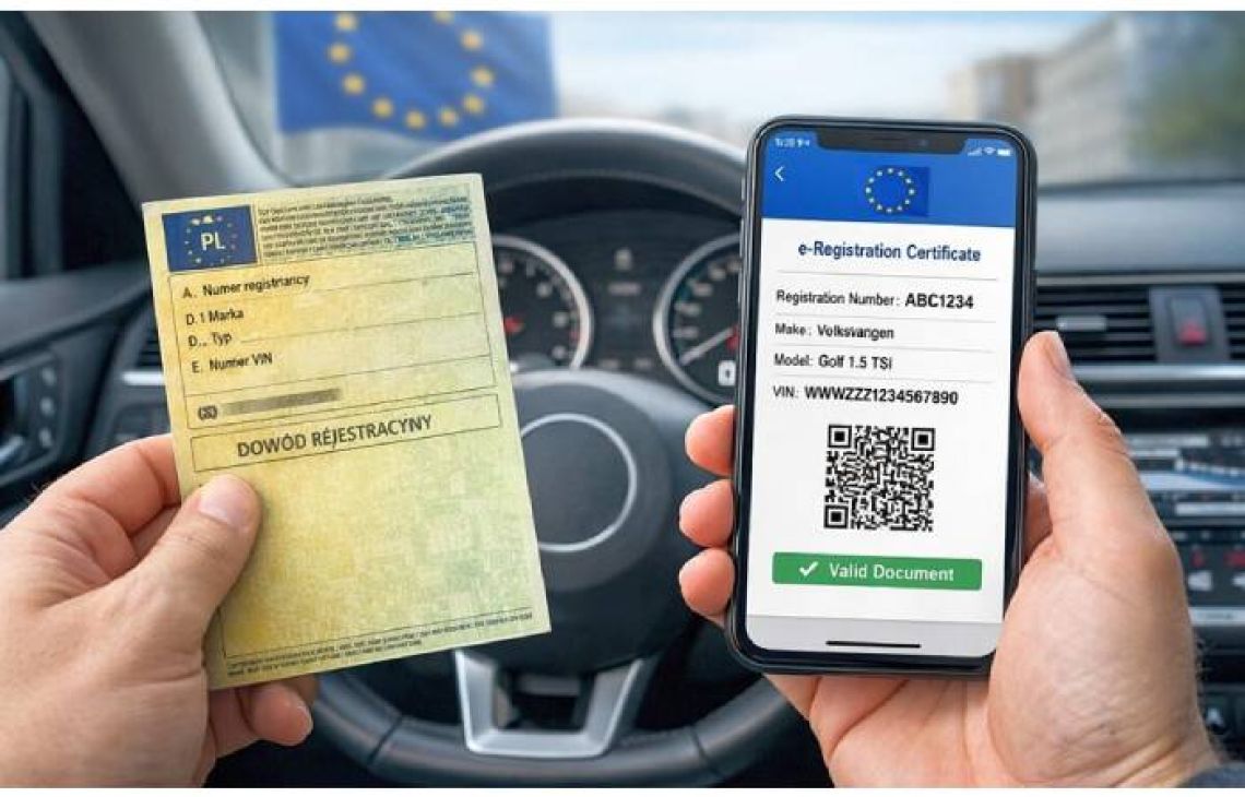 Cyfrowe dowody rejestracyjne zamiast papierowych 